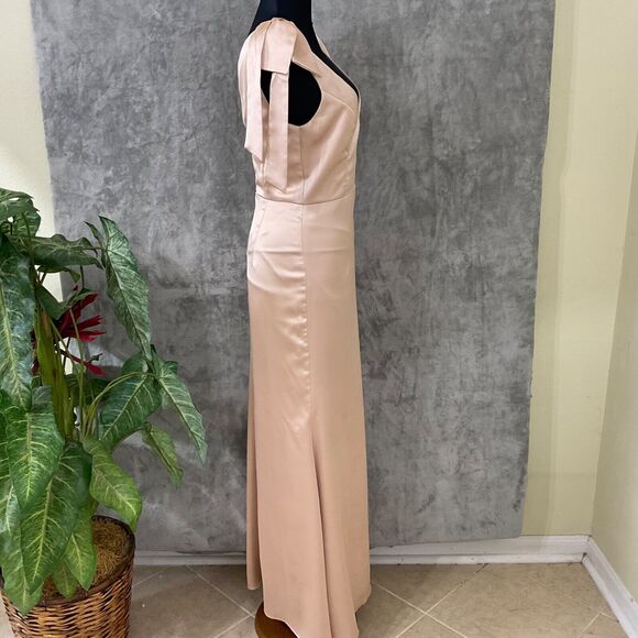 Lulus Formal Maxi Dress Shining Glory women’s size S Champagne Beige Blush? Gown - Picture 2 of 11